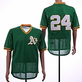 Athletics 24 Rickey Henderson Green BP Mesh Jersey Sguo,baseball caps,new era cap wholesale,wholesale hats